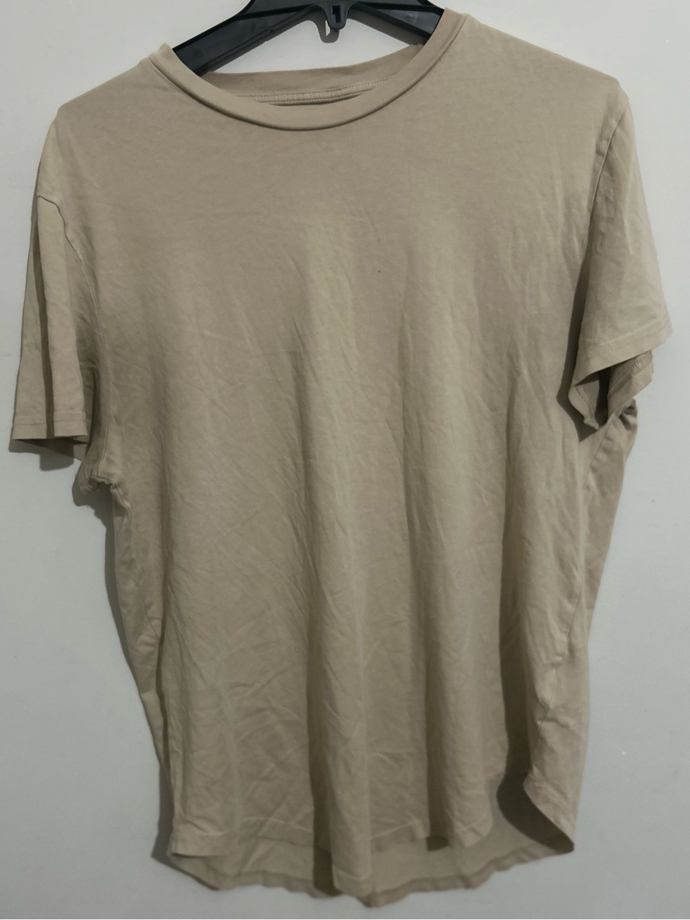 H&M Beige Short Sleeve Crew Neck T-Shirt, Size Medium
